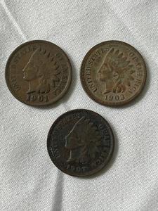 lot 69 image: Indian Penny Lot - 1901, 1903, and 1907