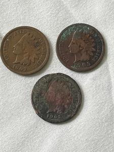 lot 70 image: Indian Penny Lot - 1905, 1907, and 1907