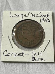 lot 79 image: 1846 Large Cornet One Cent