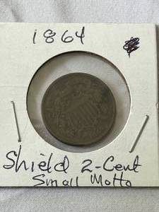 lot 83 image: 1864 Shield 2-Cent Coin