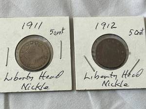 lot 87 image: 1911 and 1912 Liberty Head Nickels