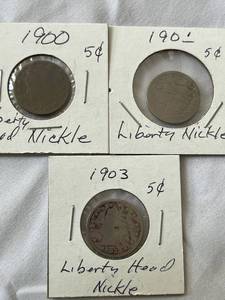lot 88 image: Liberty Head Nickels - 1900, 1901, and 1903