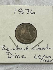 lot 89 image: 1876-CC Seated Liberty Dime (Carson City)