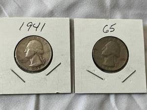 lot 94 image: Two Washington Quarters - 1941 and 1965