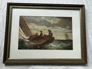 lot 112 image: Breezing Up (A Fair Wind) Print by Winslow Homer 13.5 x 18