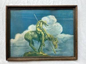 lot 114 image: Vintage End of Trail (Indian on Horse) Print by James Earle Fraser (13.5 x 17.5)