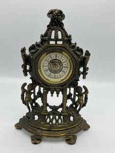 lot 118 image: Antique Ornate Table Clock (Bronze or Copper) Decorated in Cherubs, Putti, Angels (1920s)