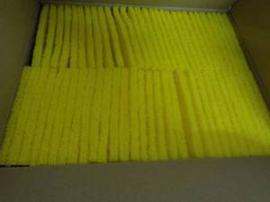 60 - 3 x 5 Yellow Scrubbing Pads...