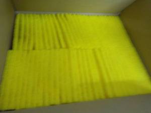 60 - 3 x 5 Yellow Scrubbing Pads...