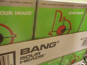 6 - 4 packs Bang Sour Heads...