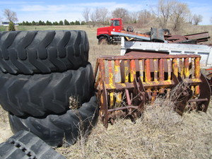 lot 52 image: Payloader Rock Bucket & Tires, Misc. Items