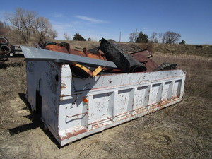 lot 60 image: Dump Truck Box & Misc. Scrap Steel