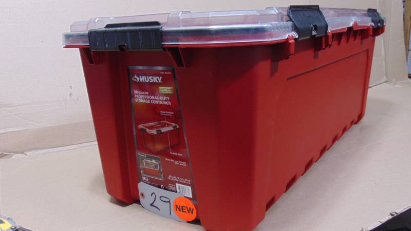 20-Gal. Professional Duty Waterproof Storage Container with Hinged Lid in  Red