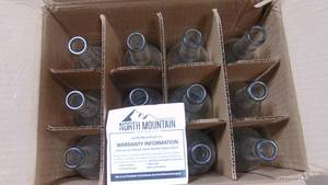 North Mountain Supply - NMS W5 Flint 750ml Glass Bordeaux Wine Bottle Flat-Bottomed Cork Finish - Case of 12 - ClearFlint