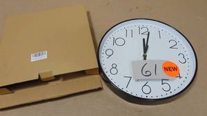 Black Wall Clock Silent Non Ticking,12 Inch Quality Quartz Battery Operated Round Easy to Read Home