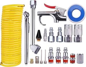 WYNNsky Air Compressor Kit, 14 Inch NPT Air Tool Kit with 14 Inch x 25Ft Coil Nylon Hose  Tire Gauge - 20 Pieces B06W2FW89L