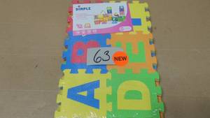 DIMPLE Kids Foam Play Mat (36-Piece Set) 6.25 x 6.25 Inches Interlocking Alphabet and Numbers Floor Puzzle Colorful EVA Tiles Girls, Boys Soft, Reusable, Easy to Clean