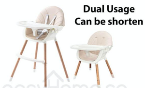BZ509 Baby High Chair  Feeding Dining Table Seat - Safety Guard Belt Sturdy Built Adjustable