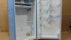Mini Fridge Retro Compact Refrigerator with Side Bottle Opener 3.2 Cu Ft Blue Nicks on door  313033380347
