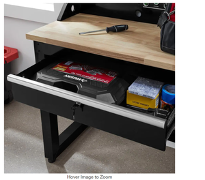 Husky  Ready-To-Assemble 8 ft. Solid Wood Top Workbench in Black with Pegboard and 3 Drawers Model #  G9603S-US  UPC Code #  6930849601745