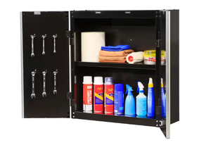 Husky  Ready-to-Assemble 24-Gauge Steel Wall Mounted Garage Cabinet in Black (28 in. W x 29 in. H x 12 in. D)