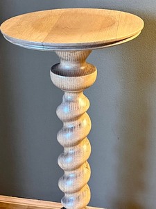 Oak Pedestal Stand with Twisted Post