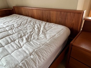 Mid Century Modern King Size Bed Frame and Coordinating Night Stands