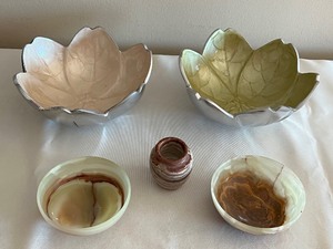 Two Julia Knight Decorative Bowls and Onyx Decorative Items