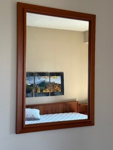 Vintage Teak Wall Mirror
