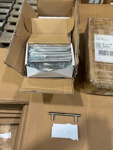 LOT OF 100 BRUSHED NICKEL BAR PULLS  4 CENTER TO CENTER
