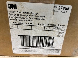 BOX OF 250 SUPER FINE SANDING SPONGES  4-12 X 5-12 X 316