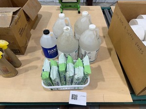 6 CONTAINERS OF ALCOHOL WIPES & 4.5 GALLONS OF HAND SANITIZER