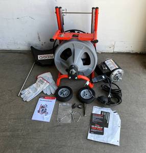 lot 43 image: Ridgid K-400 110-Volt Drum Drain Cleaning Machine with AUTOFEED Control and C-32IW 38 x 75 Cable