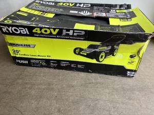 lot 9 image: Ryobi 40V HP Brushless 20 in. Cordless Battery Walk Behind Push Mower with 6.0 Ah Battery and Charger