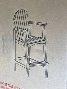 lot 14 image: Lot of Four Nobel House Natural Stained Wood Outdoor Adirondack Bar Stool