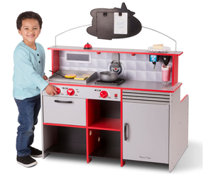 lot 101 image: Melissa & Doug Double-Sided Wooden Star Diner Restaurant Play Space