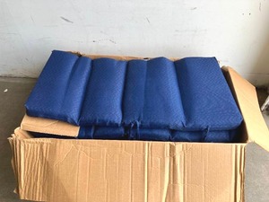 lot 141 image: Lot of Four Arden Selections DriWeave Leala Texture High Back Outdoor Chair Cushion in Sapphire