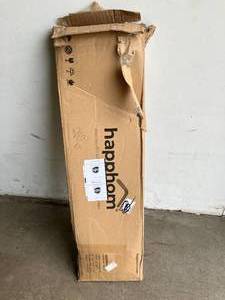 lot 148 image: Happhom Compact Space Saver Ironing Board with Extra Thick Heavy Duty Padded Cotton Cover and Smart Hanger