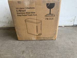 lot 165 image: iTouchless Stainless Steel 3 Gal. SoftStep Slim Bathroom Step Trash Can with AbsorbX Odor Filter and Removable Inner Bucket
