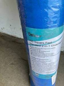 lot 193 image: Dekorman Laminate Flooring Blue Foam Underlayment 3.6 ft W x 27.9 ft L x 2 mm T (100 sq.ftroll)