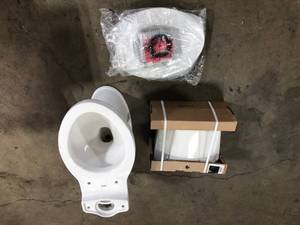American Standard  Champion Tall Height 2-Piece High-Efficiency 1.28 GPF Single Flush Elongated Toilet in White Seat Included  Customer Returns See Pictures