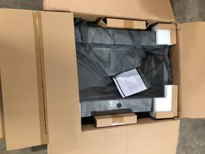 Retrofit Drop-In Stainless Steel 33 in. 2-Hole Single Bowl Flat Farmhouse Apron Front Kitchen Sink by Glacier Bay  Customer Returns See Pictures