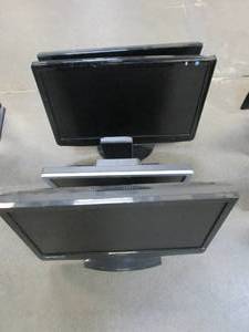 Lot of 4 Small Computer Monitors (UNTESTED, USED IN WAREHOUSE, SOME MAYBE MISSING CORDS)