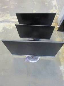 Lot of 3 Small Computer Monitors (UNTESTED, USED IN WAREHOUSE, SOME MAYBE MISSING CORDS)