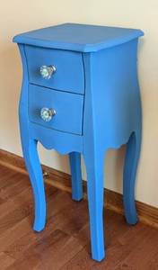 lot 58 image: Petite Blue Side Table with Drawers
