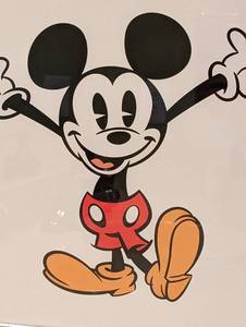 lot 73 image: Small Ethan Allen Framed Mickey Mouse Print