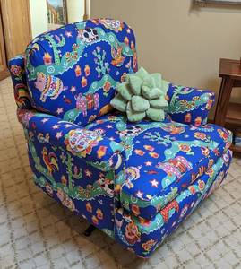 lot 74 image: Whimsical Custom Upholstered Armchair