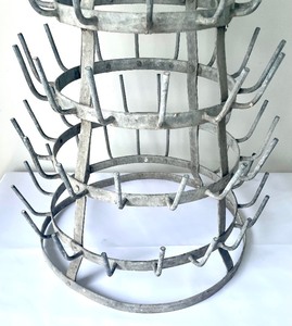lot 100 image: Vintage French 6 Tier Metal Bottle Drying Rack