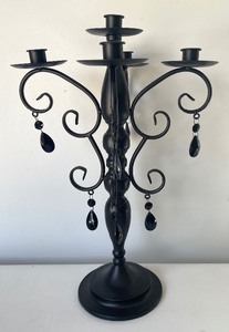 lot 125 image: 14 Black Plates and Candelabra