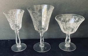 lot 135 image: Vintage Forstoria Stemware